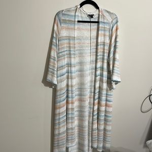 2x long length multi coloured cardigan